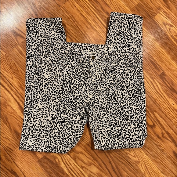 Leopard Print Black & White Pants / Jeans Garnett Hill 12 L - Picture 2 of 4